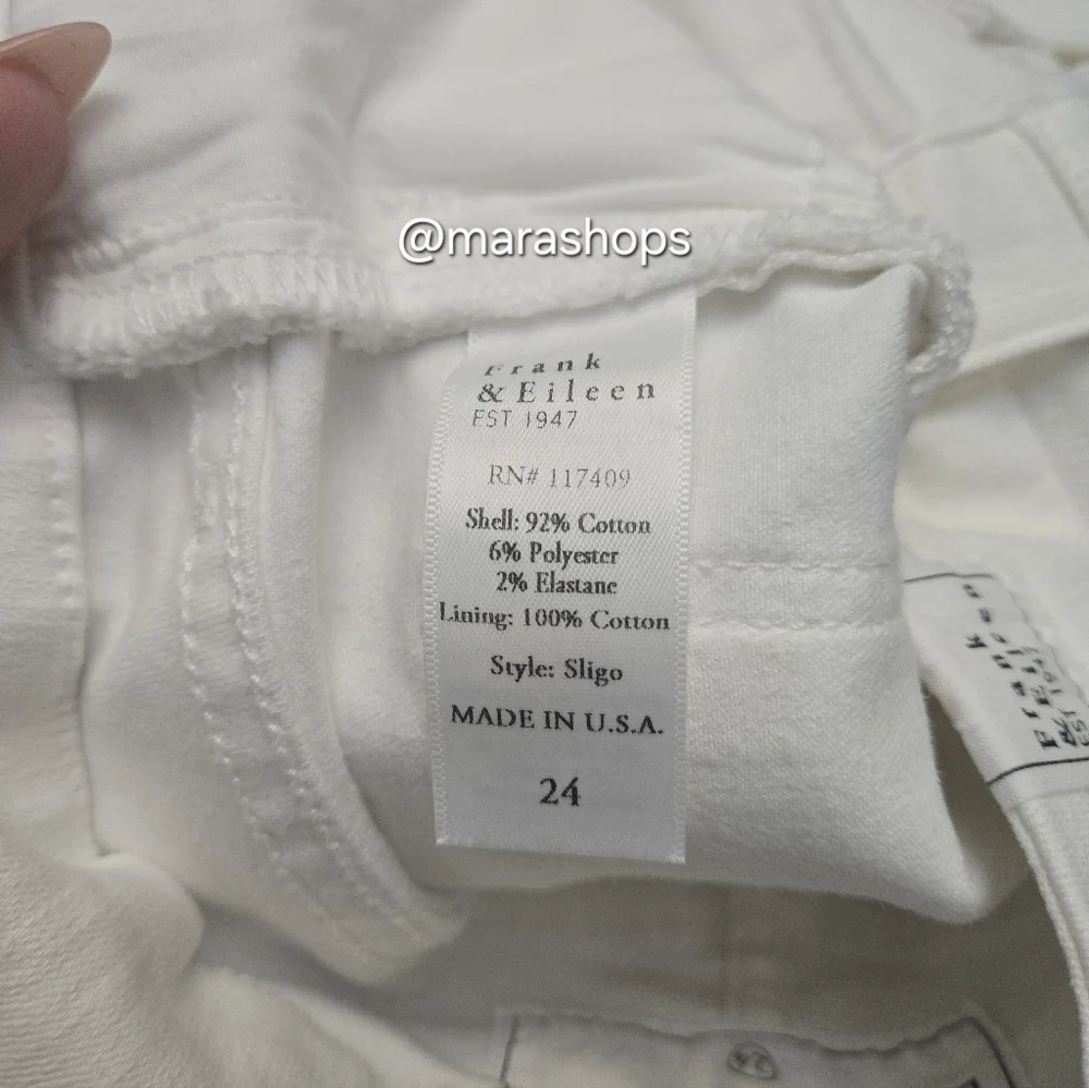 FRANK & EILEEN Sligo Easy Fit Jean White